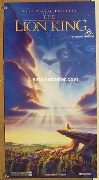 p605 LION KING #1 Australian daybill movie poster '94 blue style