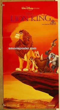 p606 LION KING #2 Australian daybill movie poster '94 red style!