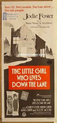 p608 LITTLE GIRL WHO LIVES DOWN tHE LANE Australian daybill movie poster '77