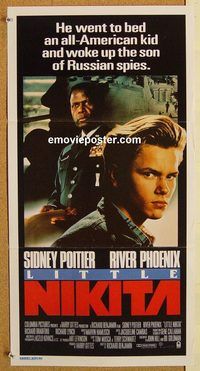 p610 LITTLE NIKITA Australian daybill movie poster '88 Poitier, Phoenix