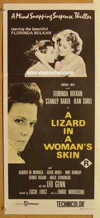 p615 LIZARD IN A WOMAN'S SKIN Australian daybill movie poster '71 Fulci