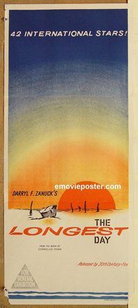 p618 LONGEST DAY Australian daybill movie poster '62 all-star cast!