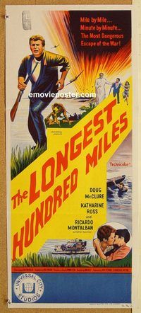 p619 LONGEST HUNDRED MILES Australian daybill movie poster '67 McClure