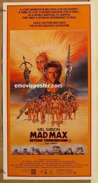 p634 MAD MAX BEYOND THUNDERDOME Australian daybill movie poster '85 Mel Gibson