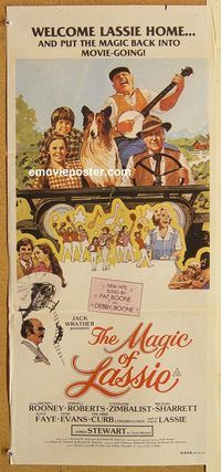 p636 MAGIC OF LASSIE Australian daybill movie poster '78 Mickey Rooney