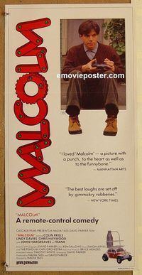 p641 MALCOLM Australian daybill movie poster '86 Australian genius!