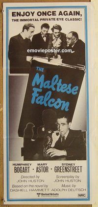 p642 MALTESE FALCON Aust daybill R80s Humphrey Bogart, Peter Lorre, directed by John Huston!