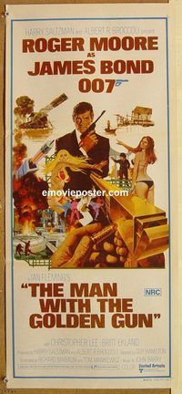 p650 MAN WITH THE GOLDEN GUN Australian daybill movie poster '74 James Bond