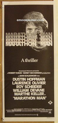 p653 MARATHON MAN Australian daybill movie poster '76 Dustin Hoffman