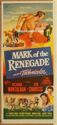 p654 MARK OF THE RENEGADE Australian daybill movie poster '51 Montalban