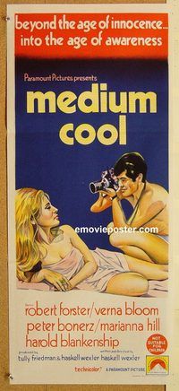 p659 MEDIUM COOL Australian daybill movie poster '69 Haskell Wexler classic!
