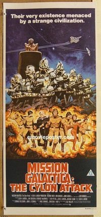 p666 MISSION GALACTICA: THE CYLON ATTACK Australian daybill movie poster '78