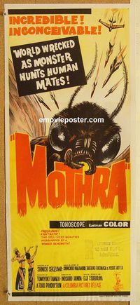 p677 MOTHRA Australian daybill movie poster '62 Toho, Ishiro Honda!