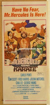 p680 MR HERCULES AGAINST KARATE Australian daybill movie poster '73 kung-fu!