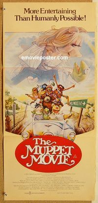 p685 MUPPET MOVIE Australian daybill movie poster '79 Kermit & Miss Piggy!