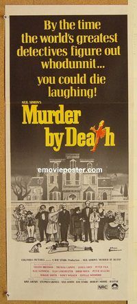 p687 MURDER BY DEATH Australian daybill movie poster '76 Falk, Guinness