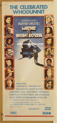 p688 MURDER ON THE ORIENT EXPRESS Australian daybill movie poster '74 Finney