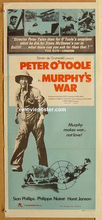 p689 MURPHY'S WAR Australian daybill movie poster '71 Peter O'Toole, WWII!