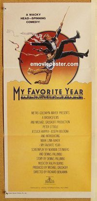 p696 MY FAVORITE YEAR Australian daybill movie poster '82 Peter O'Toole