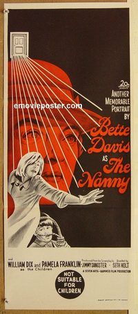 p698 NANNY Australian daybill movie poster '65 Bette Davis, Hammer horror!
