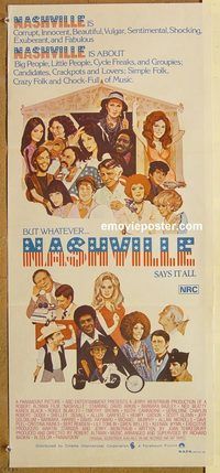 p699 NASHVILLE Australian daybill movie poster '75 Robert Altman, Carradine