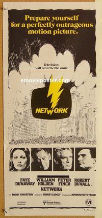 p706 NETWORK Australian daybill movie poster '76 William Holden, Finch