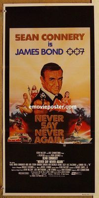 p707 NEVER SAY NEVER AGAIN Australian daybill movie poster '83 Connery, Bond