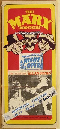 p710 NIGHT AT THE OPERA Australian daybill movie poster R70s Marx Bros