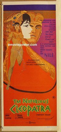 p722 NOTORIOUS CLEOPATRA Australian daybill movie poster '70 ancient sex!
