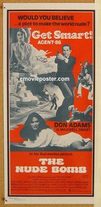p724 NUDE BOMB Australian daybill movie poster '80 Adams as Maxwell Smart!