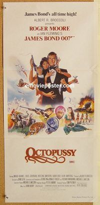 p726 OCTOPUSSY Australian daybill movie poster '83 Moore as James Bond!