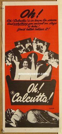 p729 OH CALCUTTA Australian daybill movie poster '72 musical sex!