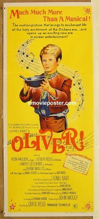 p730 OLIVER pre-awards Australian daybill movie poster '69 Carol Reed