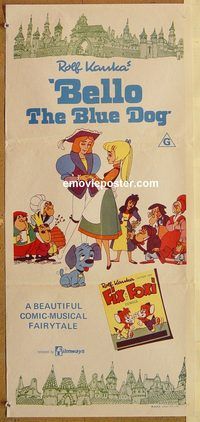 p734 ONCE UPON A TIME Australian daybill movie poster '76 blue dog Bello!