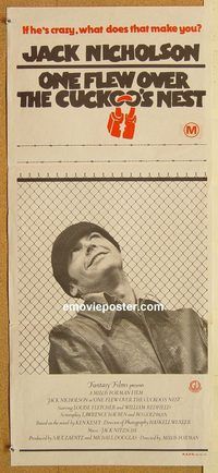 p735 ONE FLEW OVER THE CUCKOO'S NEST Australian daybill movie poster '75