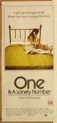 p738 ONE IS A LONELY NUMBER Australian daybill movie poster '72 Devere