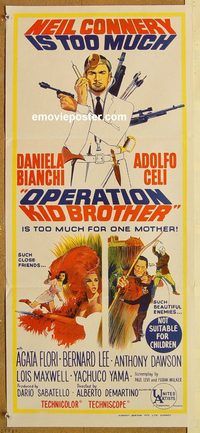 p741 OPERATION KID BROTHER Australian daybill movie poster '67 Connery