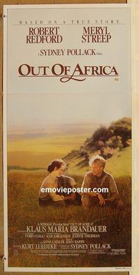 p742 OUT OF AFRICA Australian daybill movie poster '85 Redford, Streep