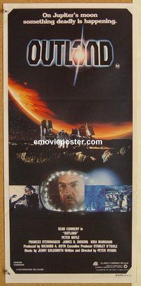 p744 OUTLAND Australian daybill movie poster '81 Sean Connery, Peter Boyle