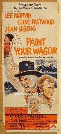 p750 PAINT YOUR WAGON Australian daybill movie poster R70s Clint Eastwood