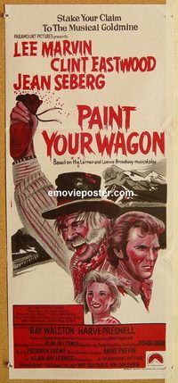 p751 PAINT YOUR WAGON Aust daybill movie poster R70s Eastwood, Marvin