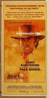 p753 PALE RIDER Australian daybill movie poster '85 great Eastwood art!