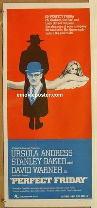 p760 PERFECT FRIDAY Australian daybill movie poster '70 Ursula Andress