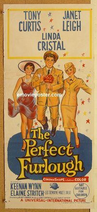 p761 PERFECT FURLOUGH Australian daybill movie poster '58 Curtis, Leigh
