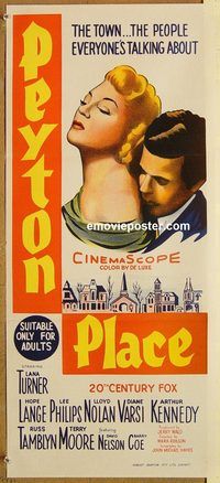 p765 PEYTON PLACE Australian daybill movie poster R60s Lana Turner