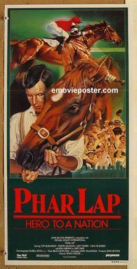 p767 PHAR LAP Australian daybill movie poster '84 Aussie horse racing!