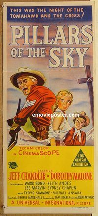 p770 PILLARS OF THE SKY Australian daybill movie poster '56 Dorothy Malone