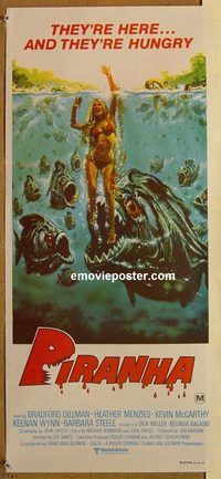 p776 PIRANHA Australian daybill movie poster '78 Joe Dante, Roger Corman