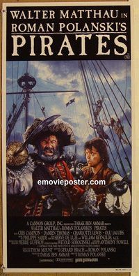 p778 PIRATES Australian daybill movie poster '86 Roman Polanski, Matthau