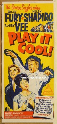 p782 PLAY IT COOL Australian daybill movie poster '63 rockin' Bobby Vee!